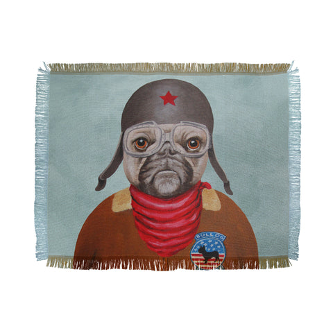 Coco de Paris Aviator Bulldog Throw Blanket