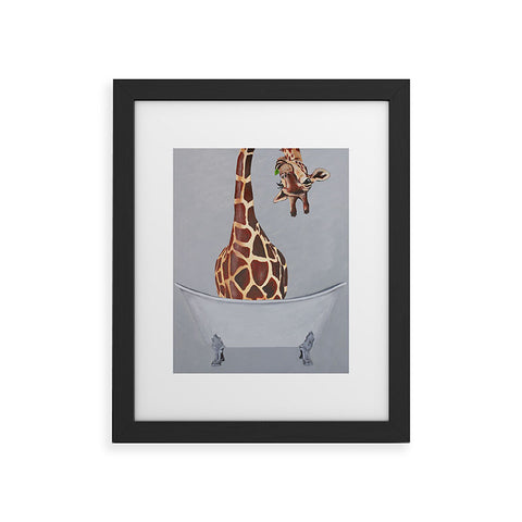 Coco de Paris Bathtub Giraffe Framed Art Print