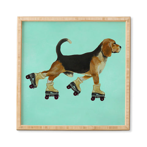 Coco de Paris Beagle Rollerskater Framed Wall Art