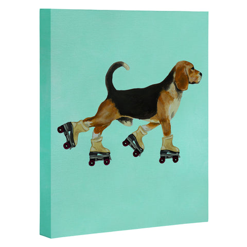 Coco de Paris Beagle Rollerskater Art Canvas