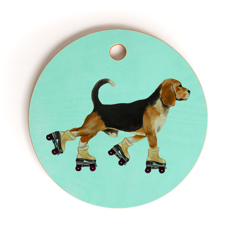 Coco de Paris Beagle Rollerskater Cutting Board Round