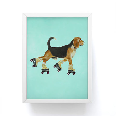 Coco de Paris Beagle Rollerskater Framed Mini Art Print