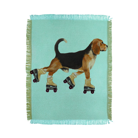 Coco de Paris Beagle Rollerskater Throw Blanket