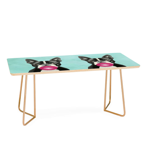 Coco de Paris Boston Terrier blowing bubblegum Coffee Table