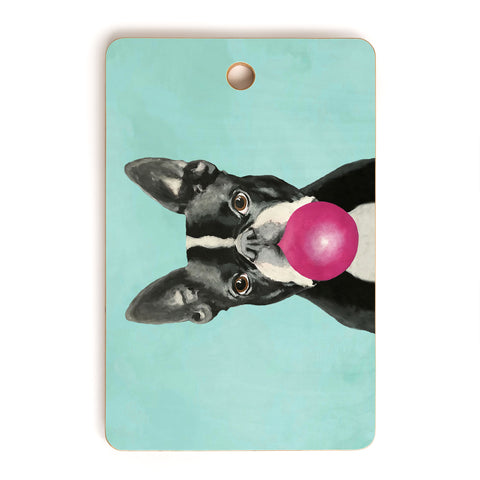 Coco de Paris Boston Terrier blowing bubblegum Cutting Board Rectangle