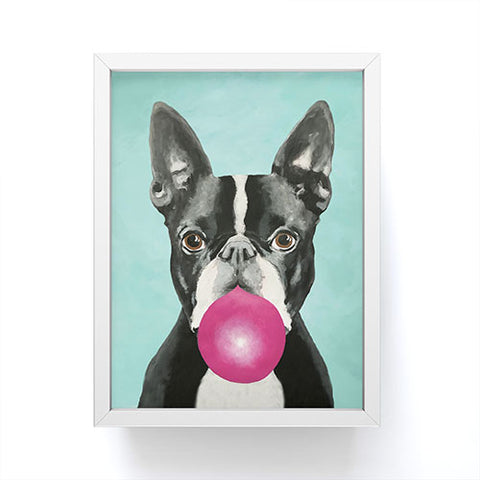 Coco de Paris Boston Terrier blowing bubblegum Framed Mini Art Print