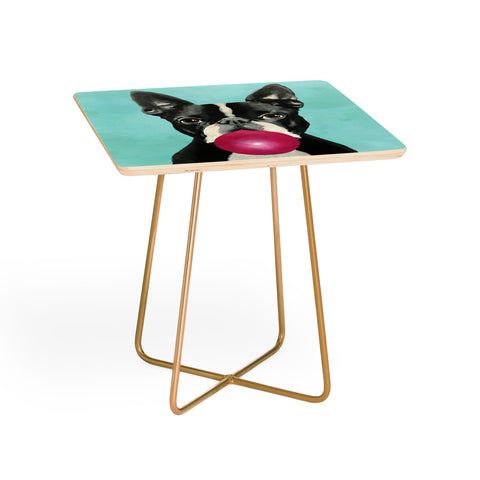 Coco de Paris Boston Terrier blowing bubblegum Side Table
