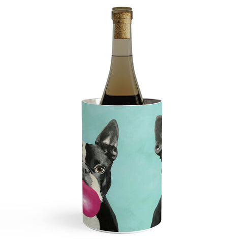 Coco de Paris Boston Terrier blowing bubblegum Wine Chiller