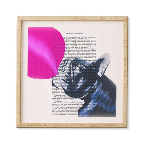 Coco de Paris Bulldog With Bubblegum 02 Framed Wall Art