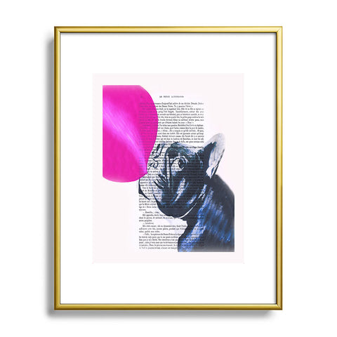 Coco de Paris Bulldog With Bubblegum 02 Metal Framed Art Print