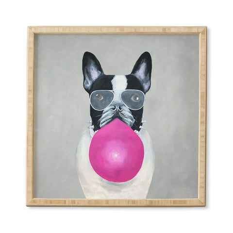 Coco de Paris Bulldog with bubblegum Framed Wall Art