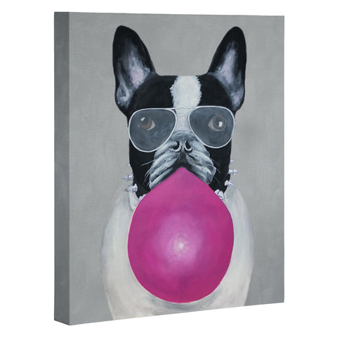 Coco de Paris Bulldog with bubblegum Art Canvas