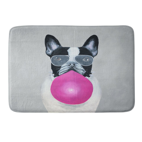 Coco de Paris Bulldog with bubblegum Memory Foam Bath Mat