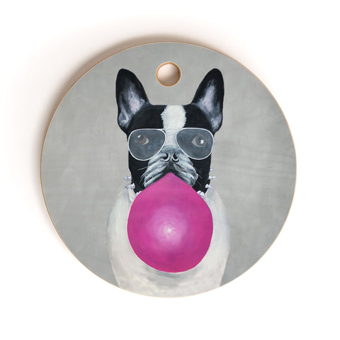 Coco de Paris Bulldog with bubblegum Cutting Board Round