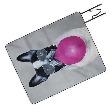 Coco de Paris Bulldog with bubblegum Picnic Blanket