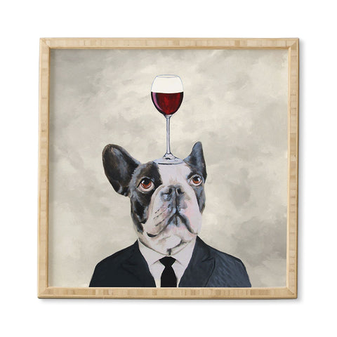 Coco de Paris Bulldog with wineglass Framed Wall Art