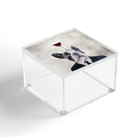 Coco de Paris Bulldog with wineglass Acrylic Box