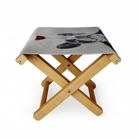 Coco de Paris Bulldog with wineglass Folding Stool