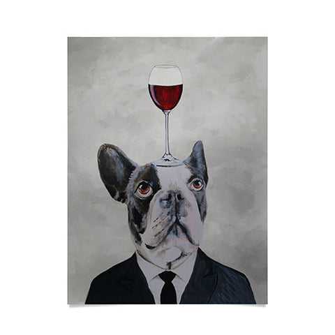 Coco de Paris Bulldog with wineglass Poster