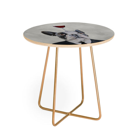 Coco de Paris Bulldog with wineglass Round Side Table