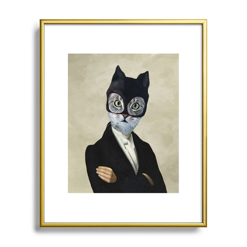 Coco de Paris Cat batman Metal Framed Art Print
