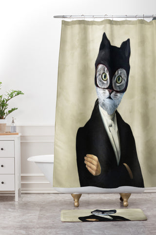 Coco de Paris Cat batman Shower Curtain And Mat