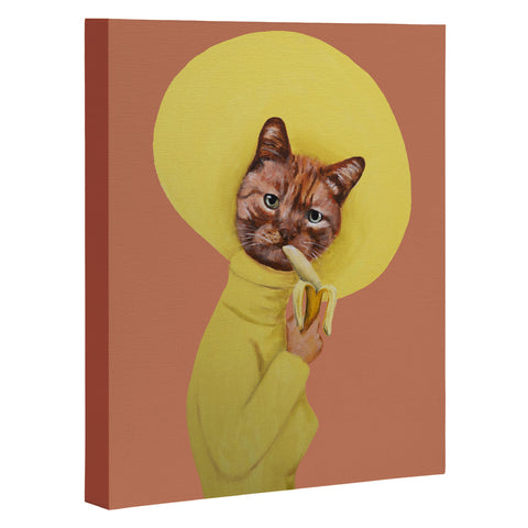 Coco de Paris Cat eating banana Art Canvas
