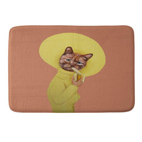 Coco de Paris Cat eating banana Memory Foam Bath Mat