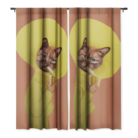 Coco de Paris Cat eating banana Blackout Non Repeat