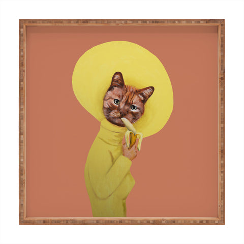 Coco de Paris Cat eating banana Square Tray