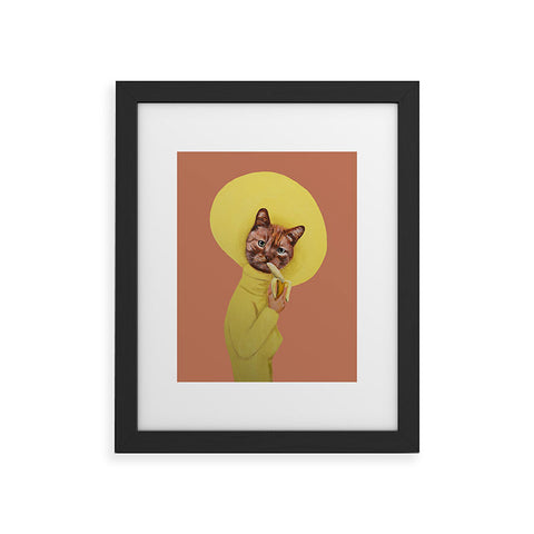 Coco de Paris Cat eating banana Framed Art Print