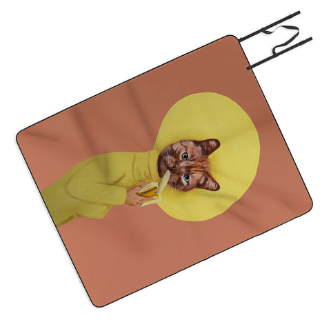 Coco de Paris Cat eating banana Picnic Blanket