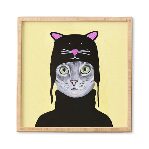 Coco de Paris Cat with cat cap Framed Wall Art