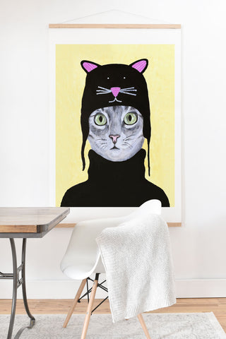 Coco de Paris Cat with cat cap Art Print And Hanger