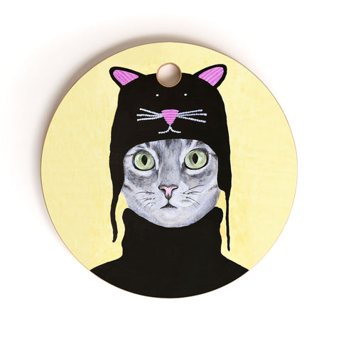 Coco de Paris Cat with cat cap Cutting Board Round