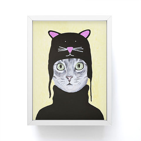 Coco de Paris Cat with cat cap Framed Mini Art Print