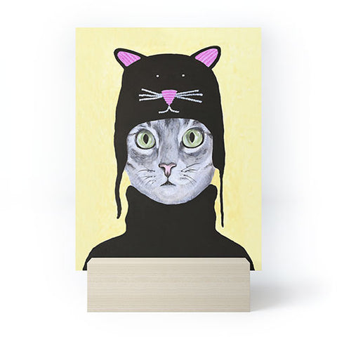 Coco de Paris Cat with cat cap Mini Art Print