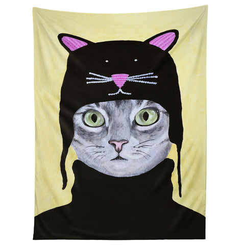 Coco de Paris Cat with cat cap Tapestry