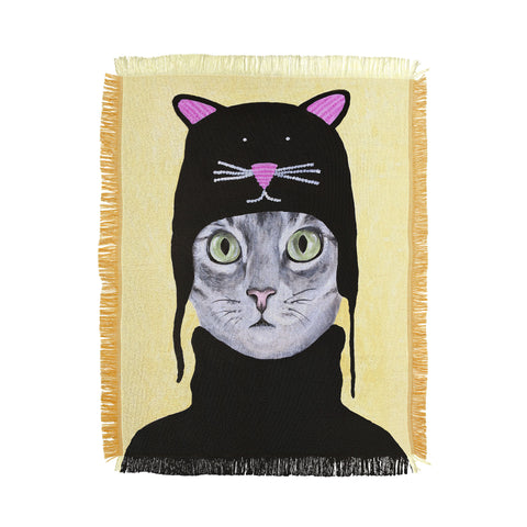 Coco de Paris Cat with cat cap Throw Blanket