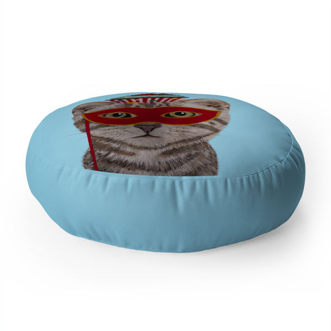 Coco de Paris Cat with cupcake Floor Pillow Round