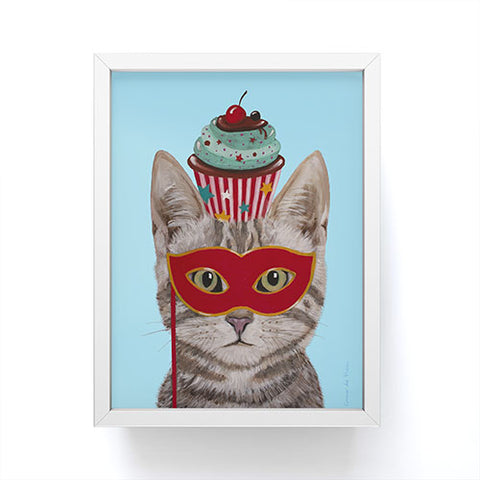 Coco de Paris Cat with cupcake Framed Mini Art Print