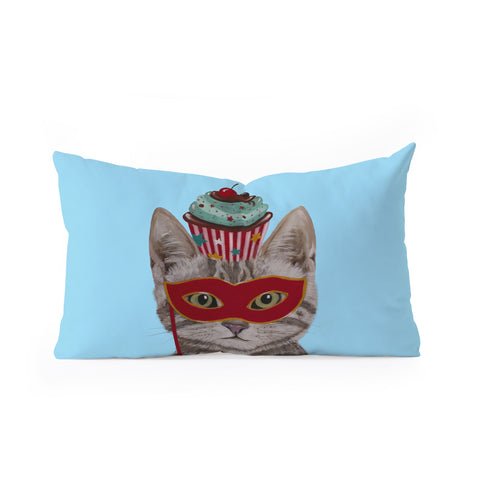 Coco de Paris Cat with cupcake Oblong Throw Pillow