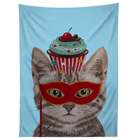 Coco de Paris Cat with cupcake Tapestry