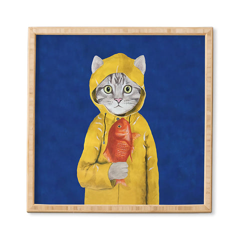 Coco de Paris Cat with fish Framed Wall Art