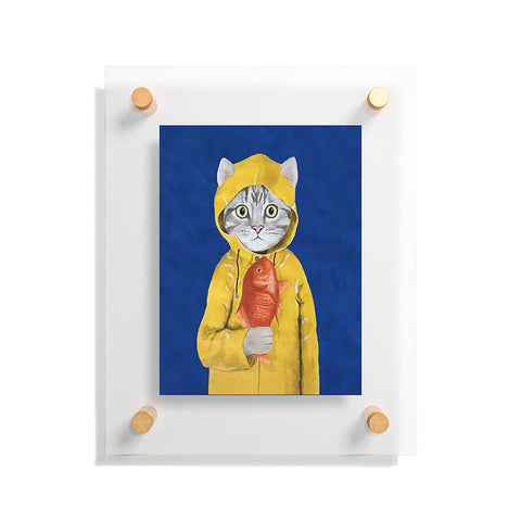 Coco de Paris Cat with fish Floating Acrylic Print