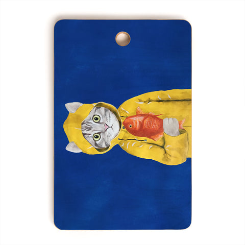 Coco de Paris Cat with fish Cutting Board Rectangle