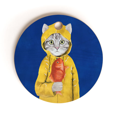 Coco de Paris Cat with fish Cutting Board Round