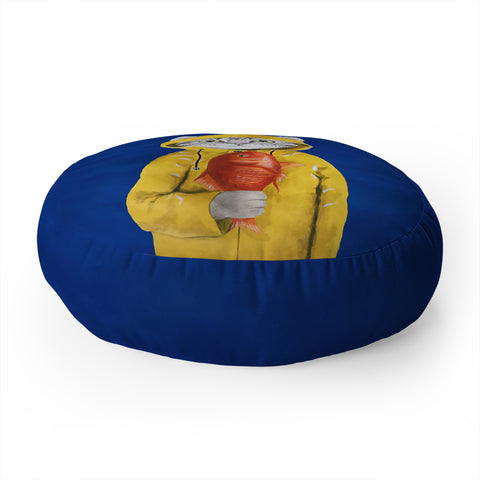 Coco de Paris Cat with fish Floor Pillow Round