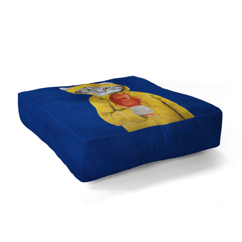 Coco de Paris Cat with fish Floor Pillow Square