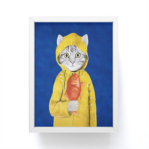 Coco de Paris Cat with fish Framed Mini Art Print